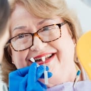 A patient receiving Medicare dental services
